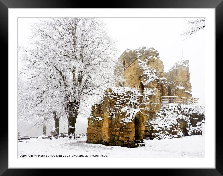 Knaresborough Castle in Winter Framed Mounted Print by Mark Sunderland