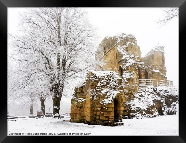 Knaresborough Castle in Winter Framed Print by Mark Sunderland