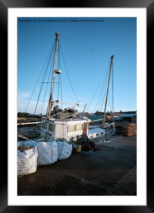 Hercules Docked at Hopeman Harbour Framed Mounted Print by Tom McPherson