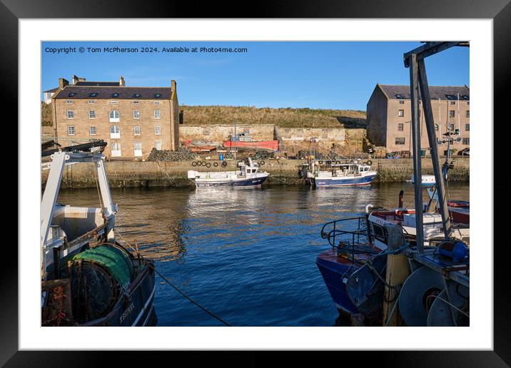 Burghead Harbour Scene Framed Mounted Print by Tom McPherson