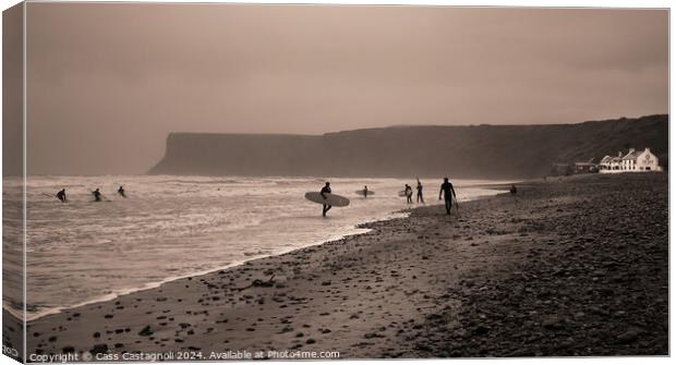 Surf Day - Saltburn-by-the-Sea Canvas Print by Cass Castagnoli