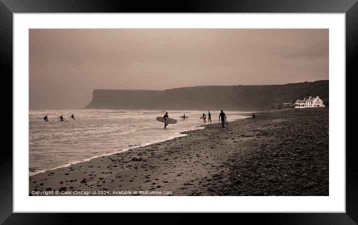 Surf Day - Saltburn-by-the-Sea Framed Mounted Print by Cass Castagnoli