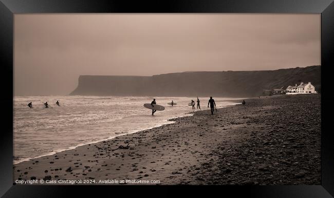 Surf Day - Saltburn-by-the-Sea Framed Print by Cass Castagnoli