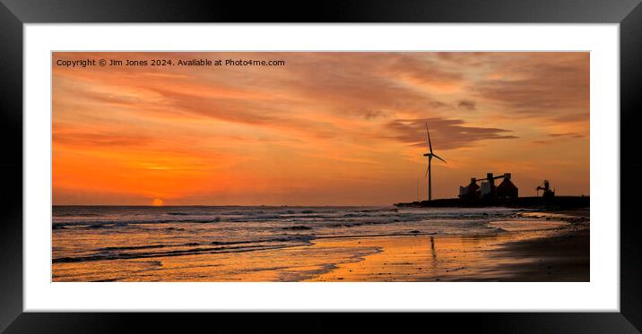 Daybreak on the beach Framed Mounted Print by Jim Jones