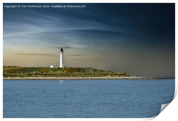 Covesea Skerries Lighthouse Print by Tom McPherson