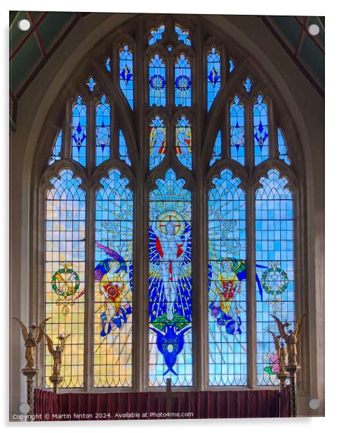 Stained glass window in St Peter and St Paul church Northleach Acrylic by Martin fenton