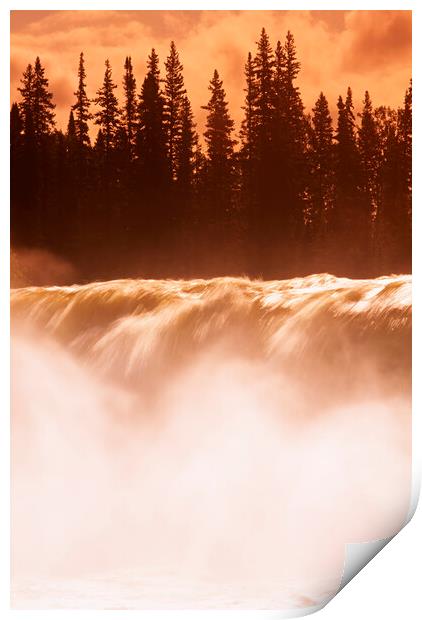 Pisew Falls along the Grass River Print by Dave Reede