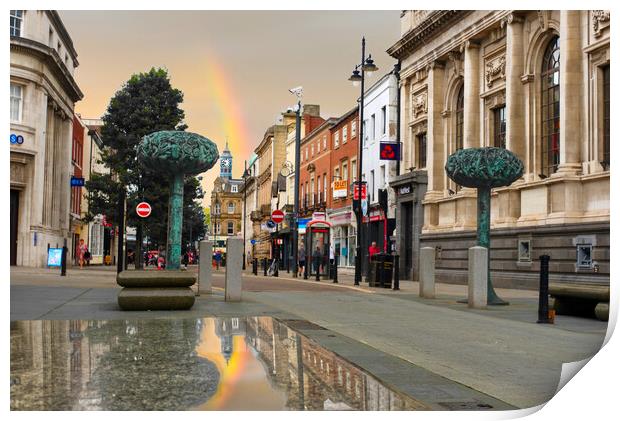 Doncaster City Centre Rainbow  Print by Alison Chambers
