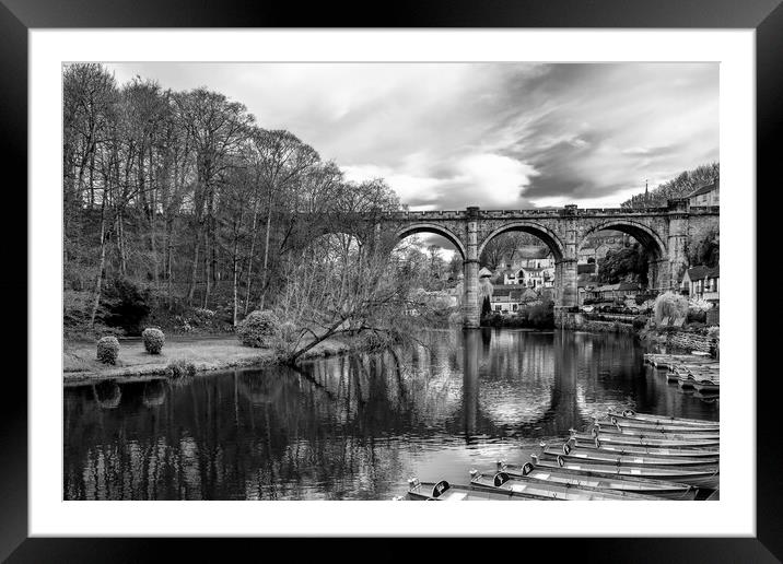 Knaresborough Black and White Framed Mounted Print by Tim Hill