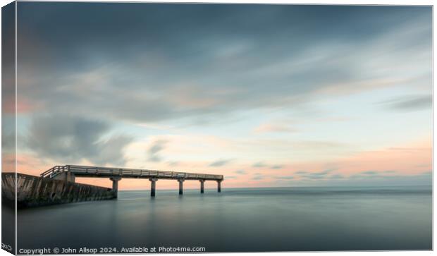 Landing bridge at Omaha beach, Normandy Canvas Print by John Allsop