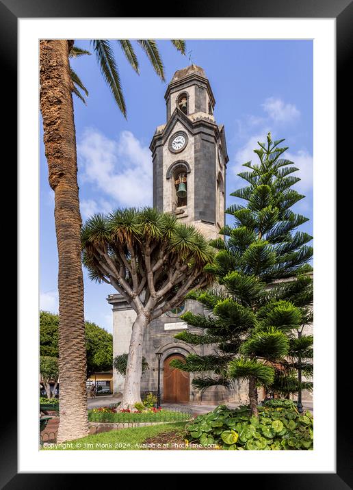 Puerto de la Cruz Church, Puerto de la Cruz Framed Mounted Print by Jim Monk