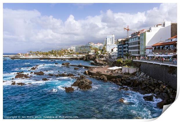 Puerto de la Cruz Seafront, Tenerife Print by Jim Monk