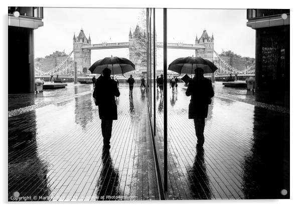 Rain reflections Acrylic by Mark Phillips