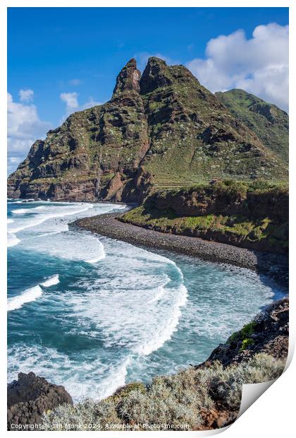 Coast of Punta Del Hidalgo, Tenerife Print by Jim Monk