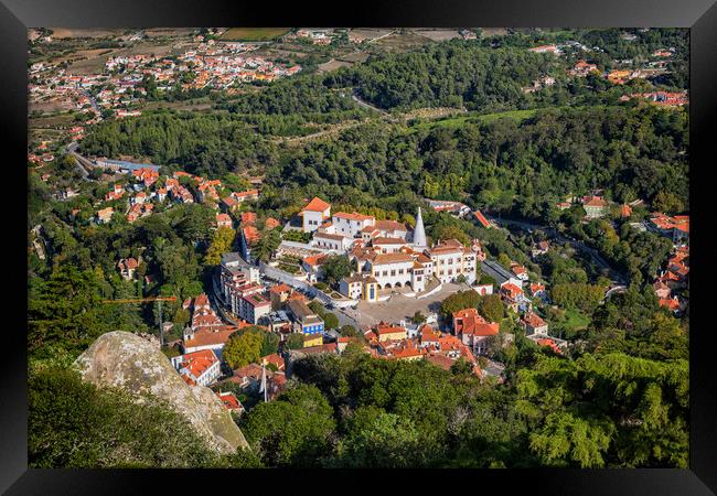 Sintra Town And Palace In Portugal Framed Print by Artur Bogacki