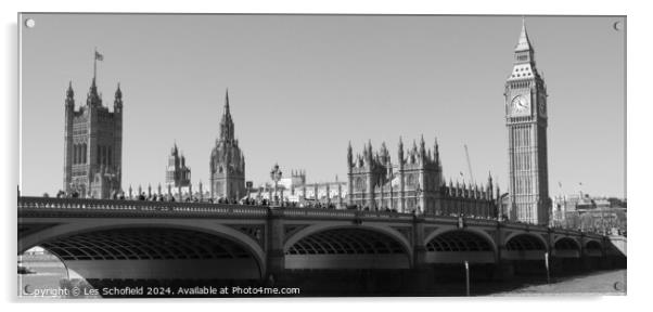 Westminster Bridge and Big Ben Acrylic by Les Schofield