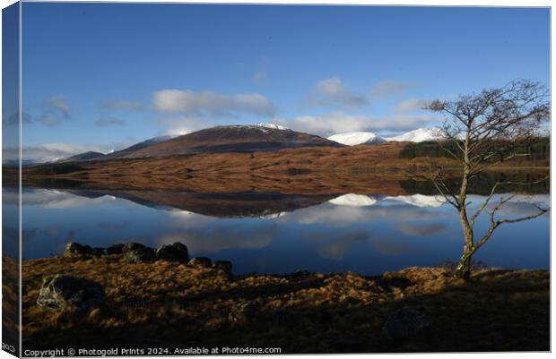 Loch Tulla  reflections ,  the Highlands of Scotland Canvas Print by Photogold Prints