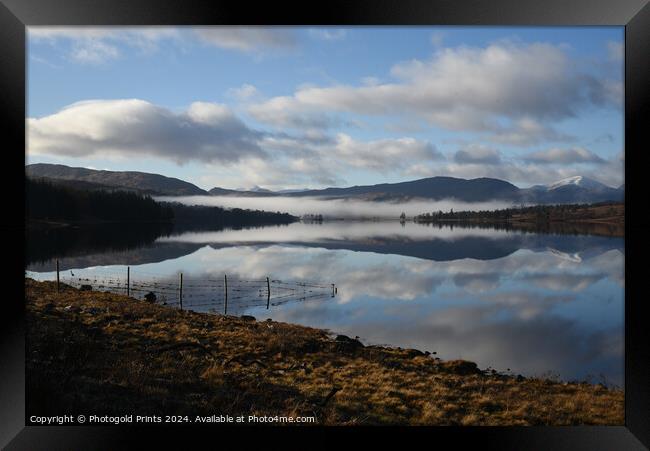 misty Loch Tulla  in winter  ,  the Highlands of Scotland  Framed Print by Photogold Prints