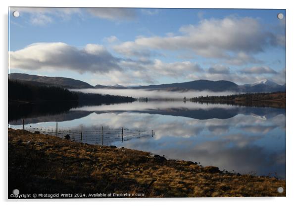 misty Loch Tulla  in winter  ,  the Highlands of Scotland  Acrylic by Photogold Prints