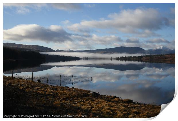 misty Loch Tulla  in winter  ,  the Highlands of Scotland  Print by Photogold Prints