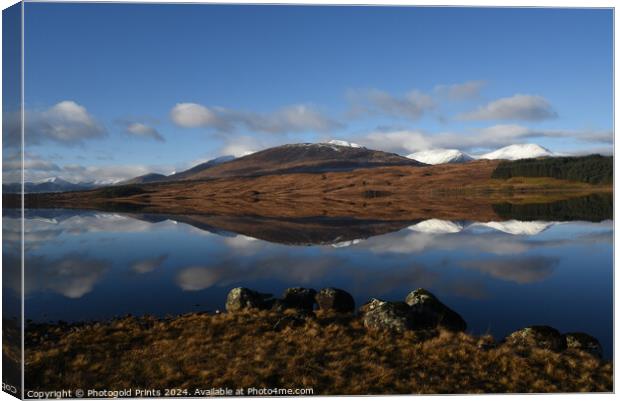Loch Tulla  winter reflections ,  the Highlands of Scotland  Canvas Print by Photogold Prints