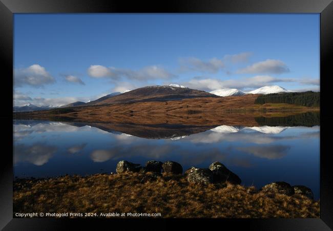 Loch Tulla  winter reflections ,  the Highlands of Scotland  Framed Print by Photogold Prints
