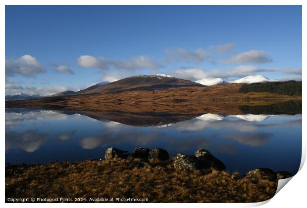 Loch Tulla  winter reflections ,  the Highlands of Scotland  Print by Photogold Prints