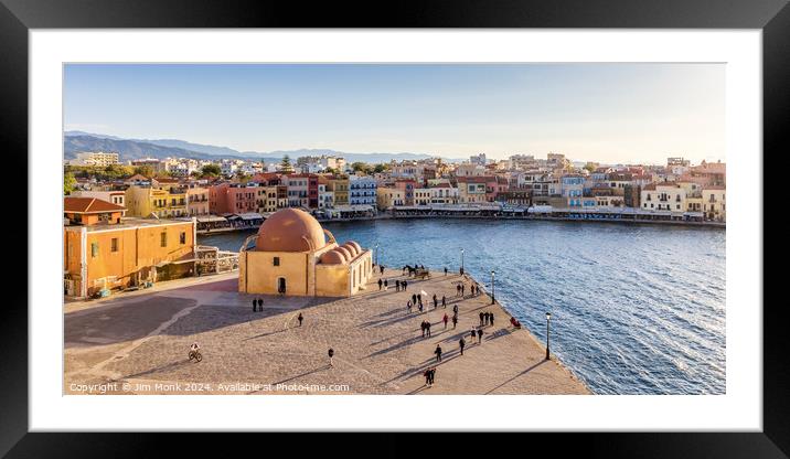 Harbour View, Chania Framed Mounted Print by Jim Monk