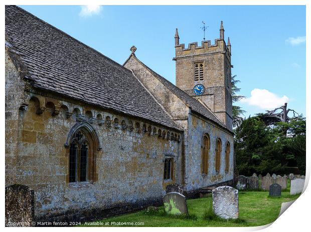 St Peter’s church stanway Print by Martin fenton