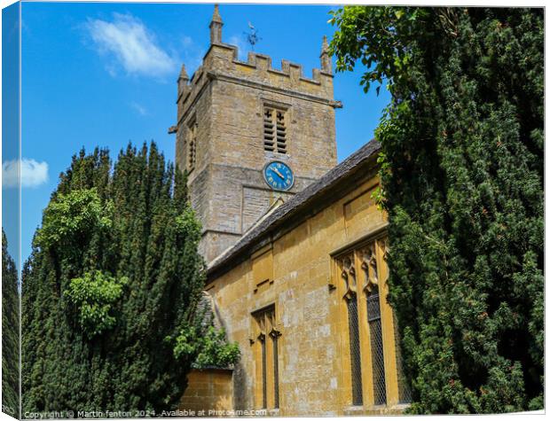 Church tower Stanway Canvas Print by Martin fenton