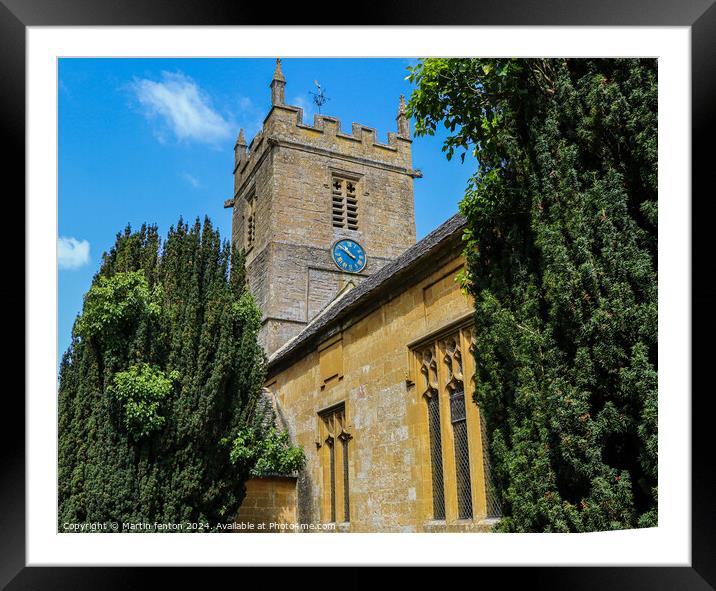 Church tower Stanway Framed Mounted Print by Martin fenton