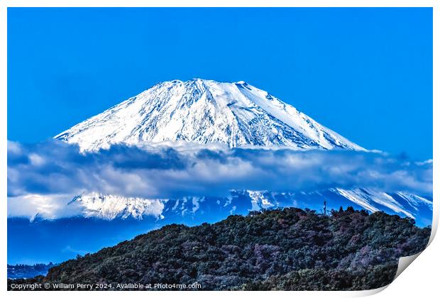 Colorful Mount Fuji Lookout Cloud Hiratsuka Kanagawa Japan  Print by William Perry