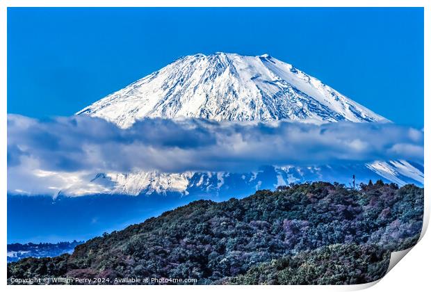 Colorful Mount Fuji Lookout Cloud Hiratsuka Kanagawa Japan  Print by William Perry