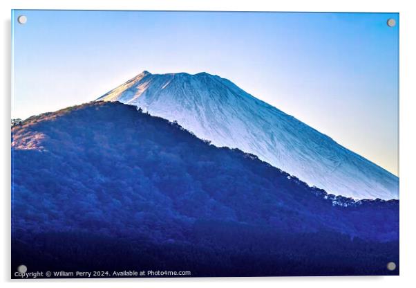Colorful Mount Fuji Moutain Hakone Kanagawa Japan  Acrylic by William Perry