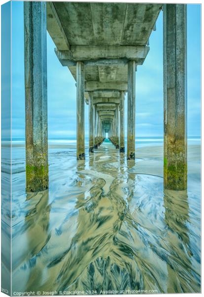 Patterns Under The Pier Canvas Print by Joseph S Giacalone