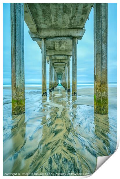 Patterns Under The Pier Print by Joseph S Giacalone