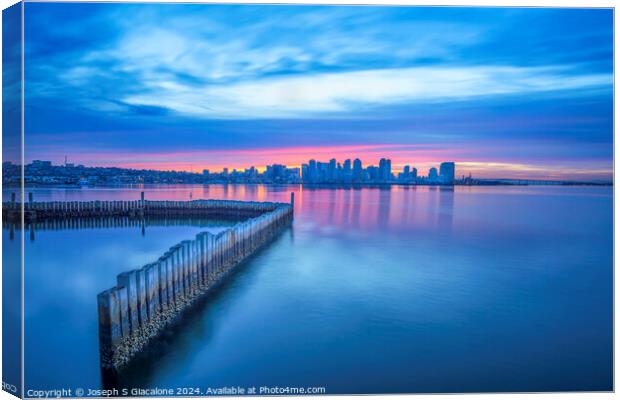 Mostly Blue - San Diego Harbor Canvas Print by Joseph S Giacalone