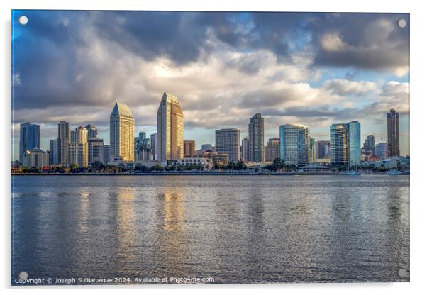 Morning Clouds - San Diego Skyline Acrylic by Joseph S Giacalone