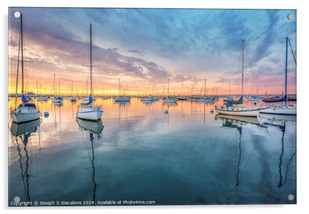 Harbor Sunset - San Diego, California Acrylic by Joseph S Giacalone