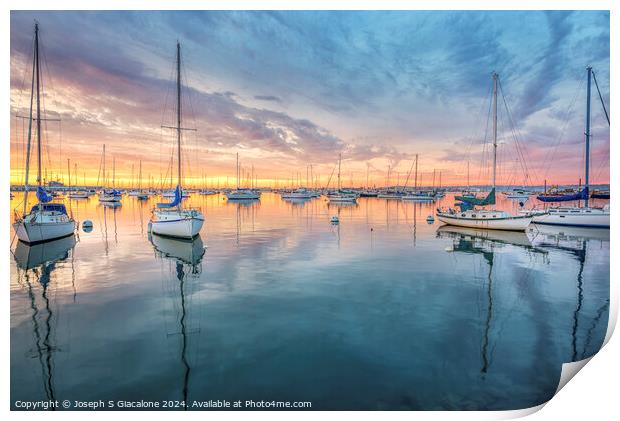 Harbor Sunset - San Diego, California Print by Joseph S Giacalone