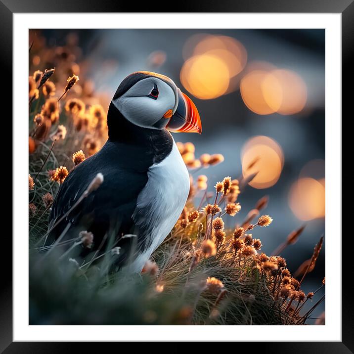 Majestic Puffin  Framed Mounted Print by CC Designs