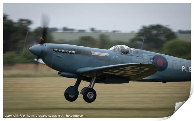NHS Spitfire at Duxford Print by Philip King