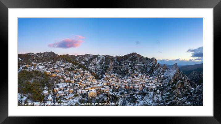 Castelmezzano Sunrise Panorama Framed Mounted Print by DiFigiano Photography