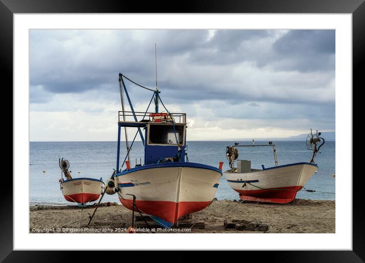 Briatico Boats Framed Mounted Print by DiFigiano Photography