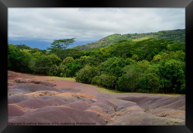 Seven Coloured Earths in Chamarel, Mauritius Framed Print by Dietmar Rauscher