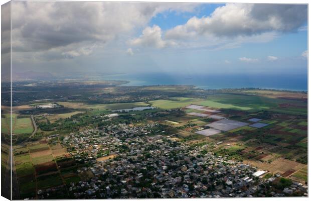 Mauritius Aerial Landscape near Triolet Canvas Print by Dietmar Rauscher