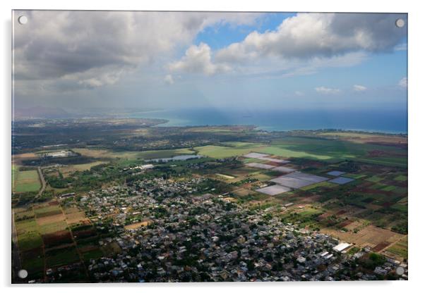 Mauritius Aerial Landscape near Triolet Acrylic by Dietmar Rauscher