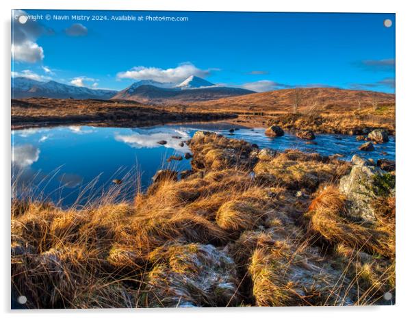 Winter in Rannoch Moor Scotland Acrylic by Navin Mistry