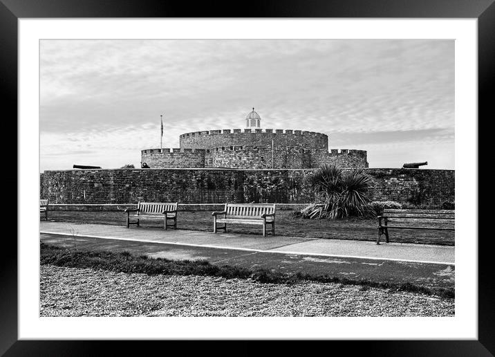 Deal Castle Kent Monochrome Framed Mounted Print by Diana Mower