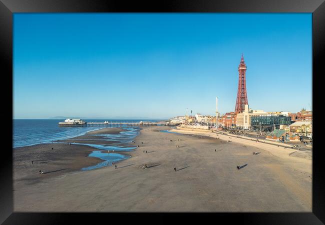 Blackpool Beach Framed Print by Apollo Aerial Photography